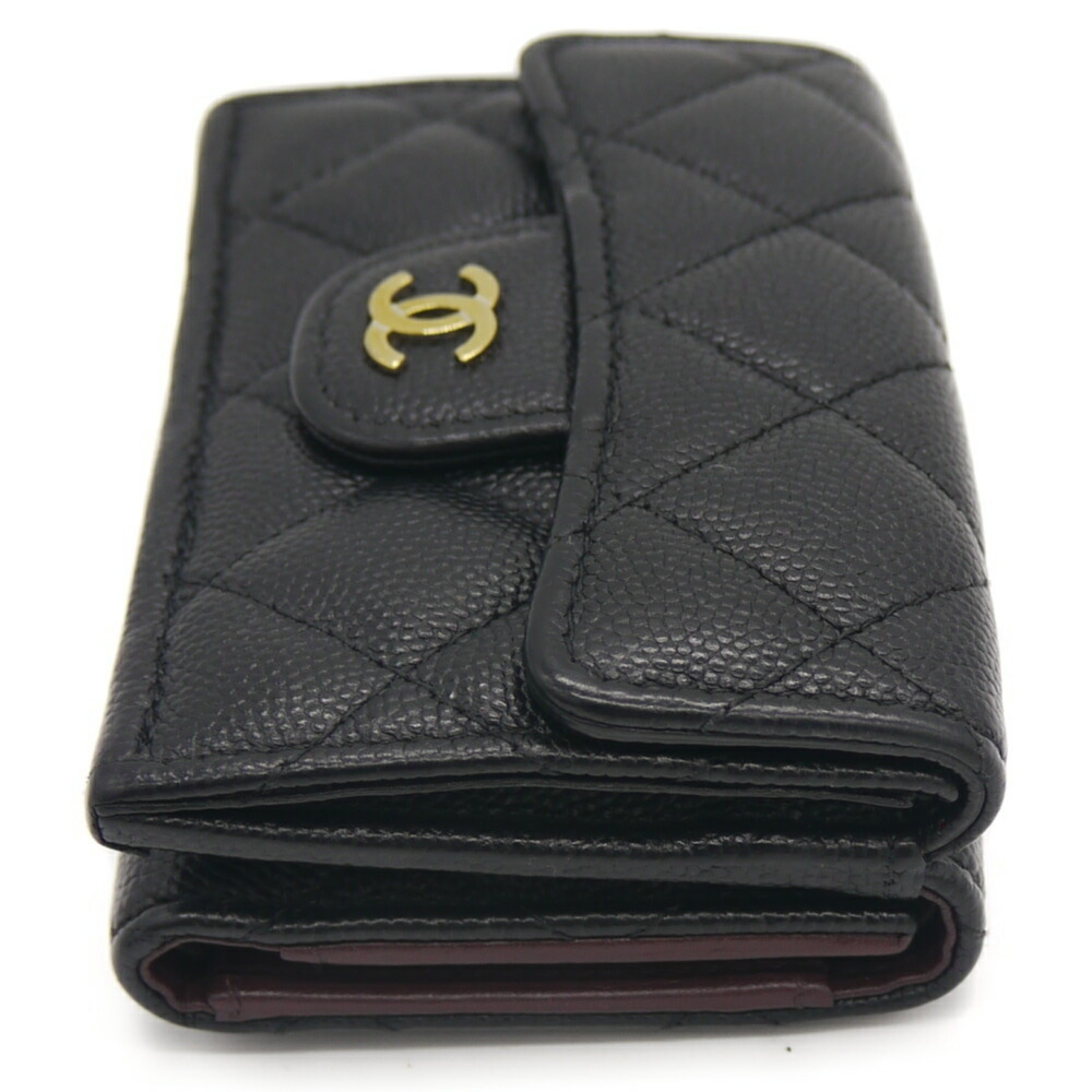 CHANEL Authentic Black Caviar Leather Logo Wallet - Picture 4 of 10
